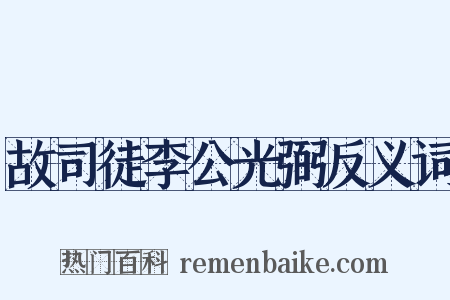 故司徒李公光弼反义词是什么意思的图片